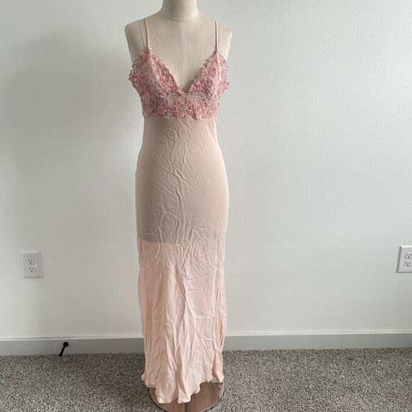 Free People Dresses & Skirts - Intimately By Free People Dress Women S Pink Midnight Magic Maxi Slip Fairy Lace